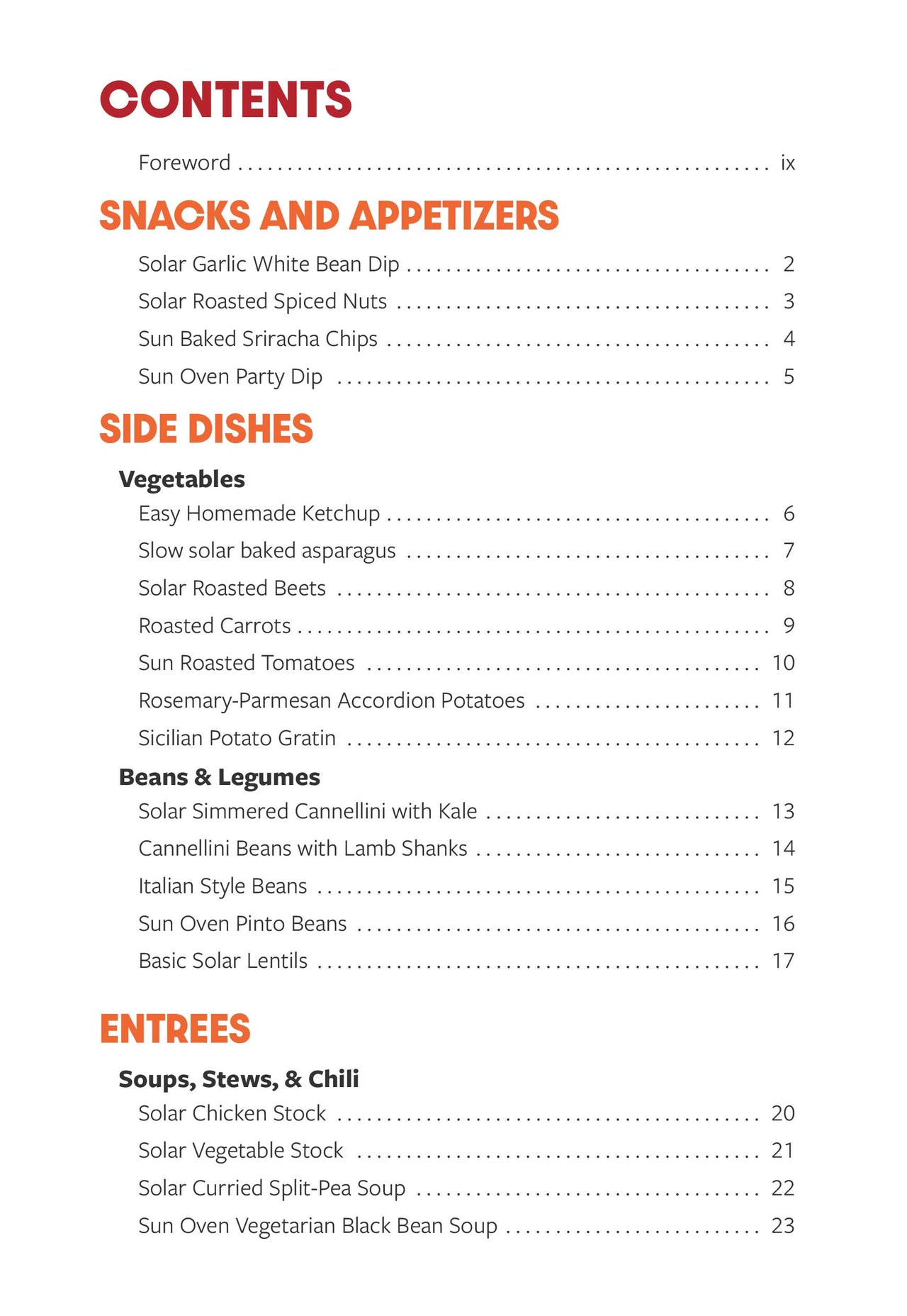 Table of Contents page 1